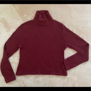 Reformation Cropped Ribbed Turtleneck